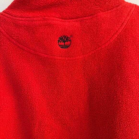 Timberland Jacket Men's Red  1/4 Zip Long Sleeve Fleece Sz XL - Picture 3 of 9